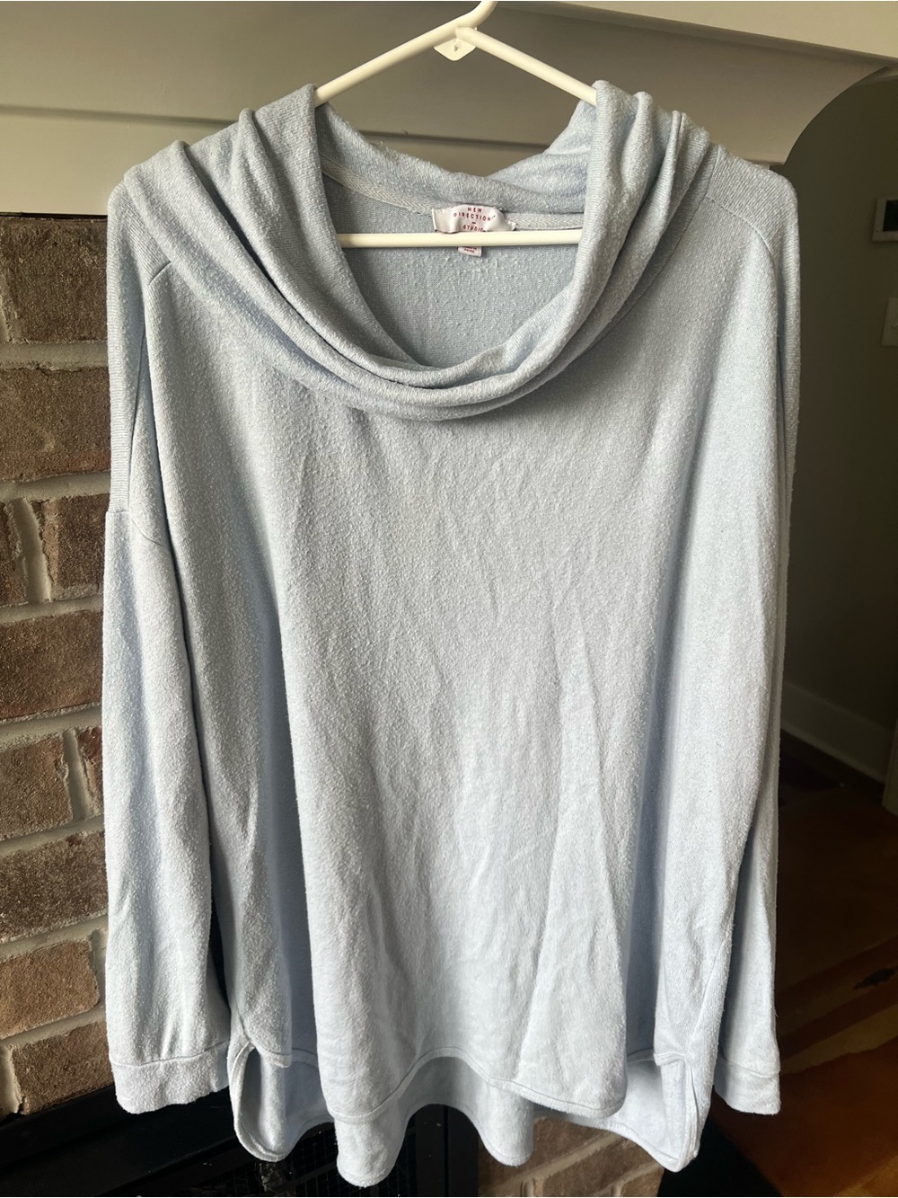 new directions Light Blue Cowl Neck Pullover Sweater